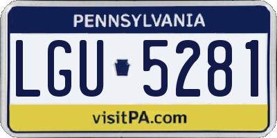 PA license plate LGU5281