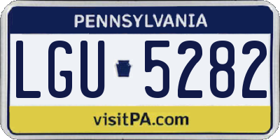 PA license plate LGU5282