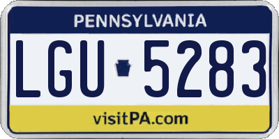 PA license plate LGU5283