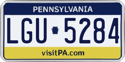 PA license plate LGU5284
