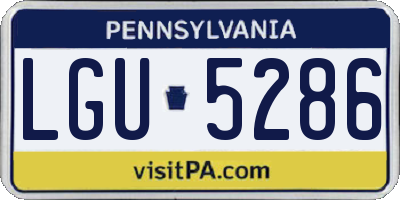 PA license plate LGU5286