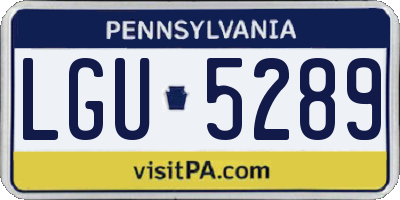 PA license plate LGU5289