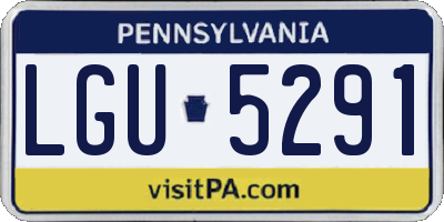 PA license plate LGU5291