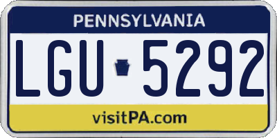 PA license plate LGU5292