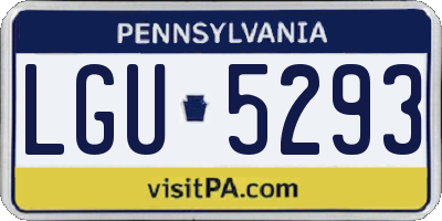 PA license plate LGU5293