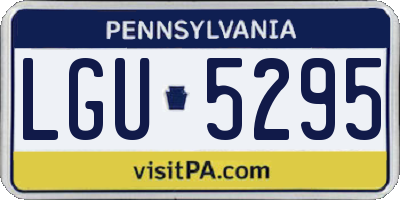 PA license plate LGU5295