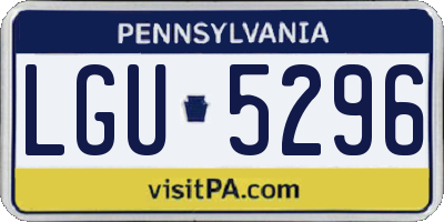 PA license plate LGU5296