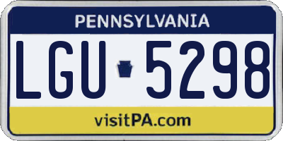 PA license plate LGU5298