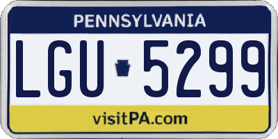 PA license plate LGU5299