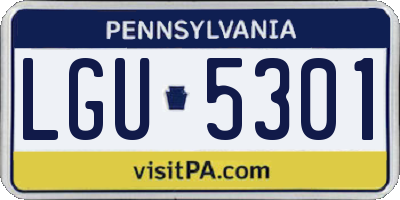 PA license plate LGU5301