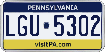 PA license plate LGU5302