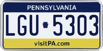 PA license plate LGU5303