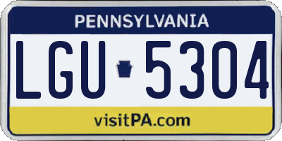 PA license plate LGU5304