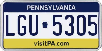 PA license plate LGU5305