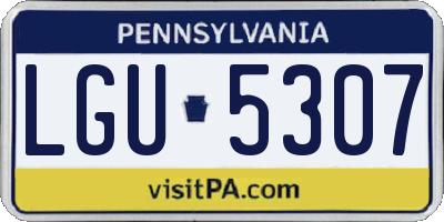 PA license plate LGU5307