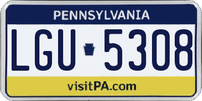 PA license plate LGU5308