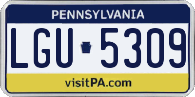 PA license plate LGU5309