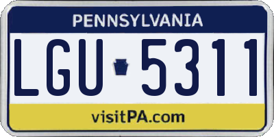 PA license plate LGU5311