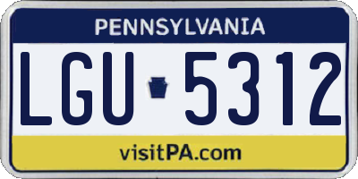 PA license plate LGU5312