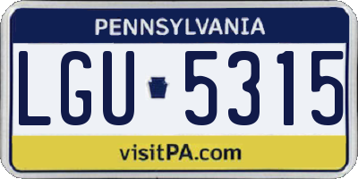 PA license plate LGU5315