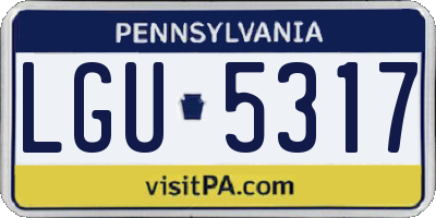 PA license plate LGU5317