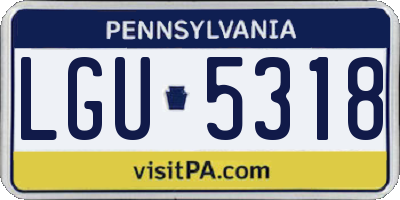 PA license plate LGU5318