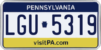 PA license plate LGU5319