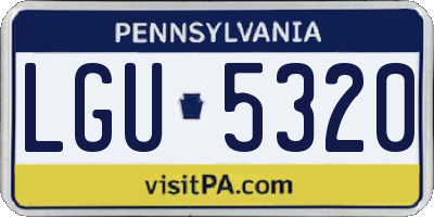 PA license plate LGU5320