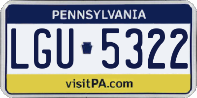 PA license plate LGU5322