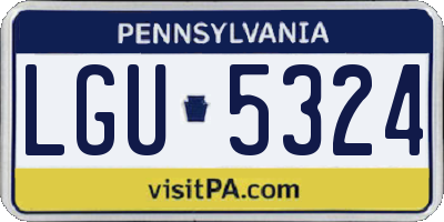 PA license plate LGU5324