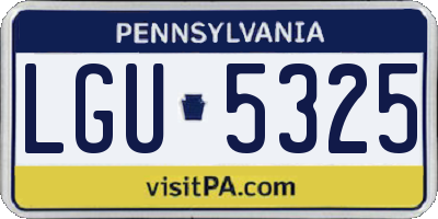 PA license plate LGU5325