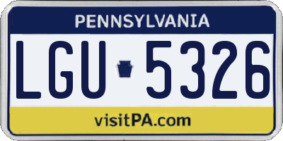 PA license plate LGU5326