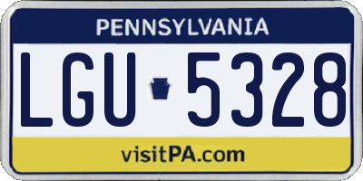 PA license plate LGU5328