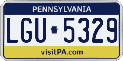PA license plate LGU5329