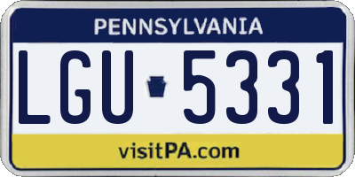 PA license plate LGU5331
