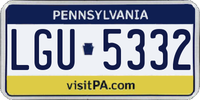 PA license plate LGU5332