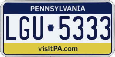 PA license plate LGU5333
