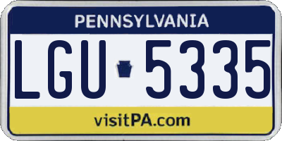 PA license plate LGU5335