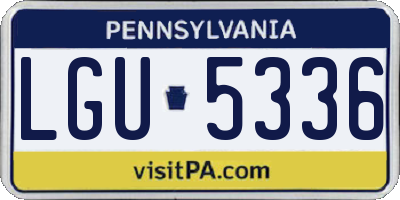 PA license plate LGU5336