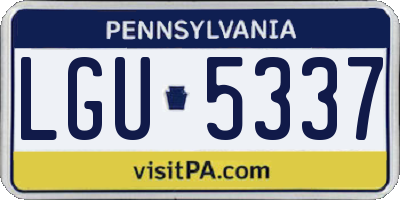 PA license plate LGU5337