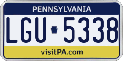 PA license plate LGU5338