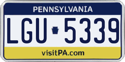 PA license plate LGU5339