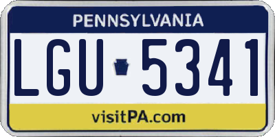 PA license plate LGU5341