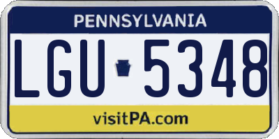 PA license plate LGU5348