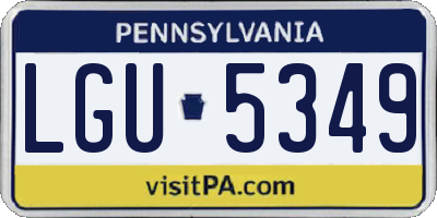 PA license plate LGU5349