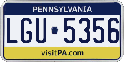 PA license plate LGU5356