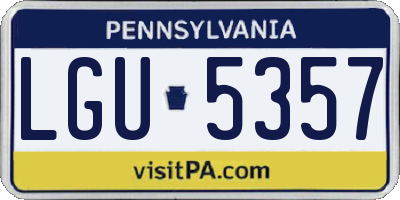 PA license plate LGU5357