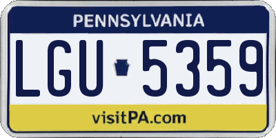 PA license plate LGU5359