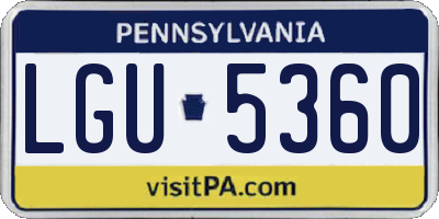 PA license plate LGU5360