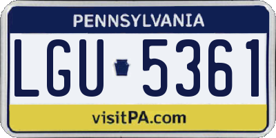 PA license plate LGU5361